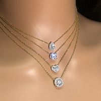 Moda Ronda Cobre Diamante De Imitación Collar Colgante main image 1