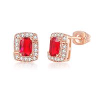 Simple Style Square Copper Zircon Ear Studs 1 Pair sku image 4