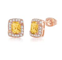 Simple Style Square Copper Zircon Ear Studs 1 Pair sku image 9