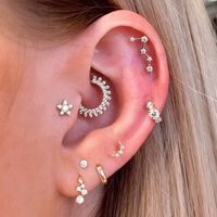 Fashion Geometric Star Copper Plating Zircon Ear Studs 1 Piece main image 6