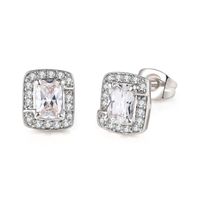Simple Style Square Copper Zircon Ear Studs 1 Pair sku image 7