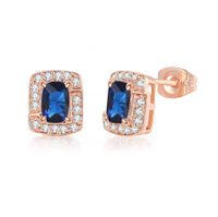 Simple Style Square Copper Zircon Ear Studs 1 Pair sku image 6