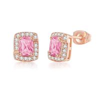 Simple Style Square Copper Zircon Ear Studs 1 Pair sku image 10