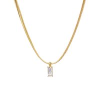 Fashion Rectangle Copper Zircon Necklace sku image 3