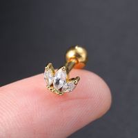 1 Piece Fashion Geometric Copper Inlay Zircon Ear Studs main image 6