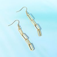 Fashion Paper Clip Stainless Steel Plating Zircon Earrings Necklace main image 2