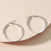 1 Pair Fashion Solid Color Plating Stainless Steel Hoop Earrings main image 4