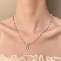 Sweet Heart Shape Alloy Inlay Resin Women's Pendant Necklace main image 3