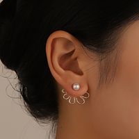 Fashion Geometric Alloy Inlay Artificial Pearls Women's Ear Studs 1 Pair main image 3