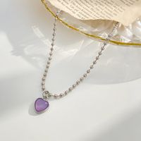 Sweet Heart Shape Alloy Inlay Resin Women's Pendant Necklace main image 4
