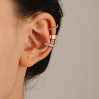 Fashion Geometric Alloy Inlay Rhinestones Women's Ear Clips 3 Piece Set main image 1