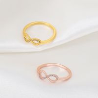 Fashion Number Copper Inlay Zircon Rings 1 Piece main image 1