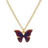 Retro Round Butterfly Alloy Enamel Women's Necklace 1 Piece main image 4