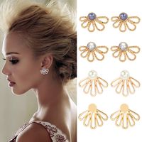Fashion Geometric Alloy Inlay Artificial Pearls Women's Ear Studs 1 Pair main image 5