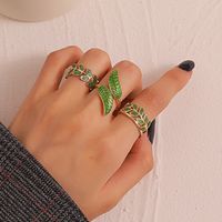 Retro Leaf Copper Plating Open Ring 1 Piece main image 1