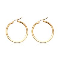1 Pair Fashion Solid Color Plating Stainless Steel Hoop Earrings main image 2