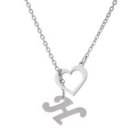 Fashion Letter Heart Shape Stainless Steel Plating Women's Earrings Necklace main image 3
