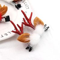 Fashion Antlers Cloth Pom Poms Hair Clip 2 Pieces main image 5