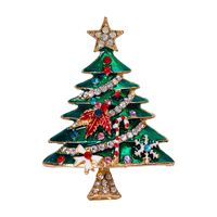 Fashion Christmas Tree Alloy Enamel Rhinestones Women's Brooches main image 3