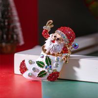 Mode Weihnachtsmann Legierung Überzug Inlay Strasssteine Unisex Broschen sku image 1
