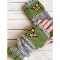 Women's Retro Butterfly Knitted Fabric Gloves main image 5