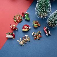 Mode Weihnachtsmann Legierung Überzug Inlay Künstliche Edelsteine Frau Broschen main image 1