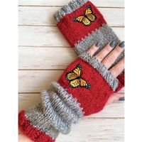 Women's Retro Butterfly Knitted Fabric Gloves main image 6