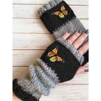 Women's Retro Butterfly Knitted Fabric Gloves main image 3
