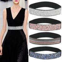 Fashion Solid Color Woven Fabric Inlay Rhinestones Women's Corset Belts 1 Piece main image 1
