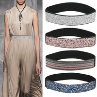 Fashion Solid Color Woven Fabric Inlay Rhinestones Women's Corset Belts 1 Piece main image 4