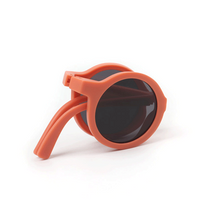 موضة اللون الصامد مادة صمغية إطار دائري اطار كامل الاطفال النظارات الشمسية main image 5