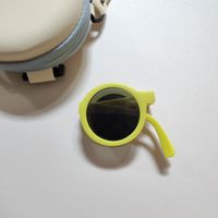 موضة اللون الصامد مادة صمغية إطار دائري اطار كامل الاطفال النظارات الشمسية sku image 5