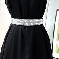 Fashion Solid Color Woven Fabric Inlay Rhinestones Women's Corset Belts 1 Piece main image 3