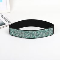 Fashion Solid Color Woven Fabric Inlay Rhinestones Women's Corset Belts 1 Piece sku image 11