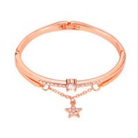 Casual Lady Star Flower Alloy Cloth Plating Inlay Artificial Gemstones Women's Bracelets Bangle sku image 9