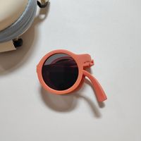 Fashion Solid Color Resin Round Frame Full Frame Kids Sunglasses sku image 7