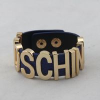 Fashion Letter Pu Leather Metal Plating Unisex Bangle 1 Piece main image 4