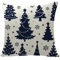 Fashion Letter Snowflake Elk Linen Pillow Cases sku image 2