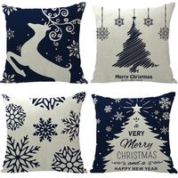 Fashion Letter Snowflake Elk Linen Pillow Cases main image 5