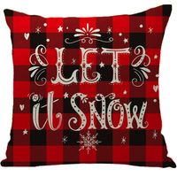 Fashion Letter Snowflake Elk Linen Pillow Cases sku image 14