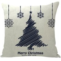 Fashion Letter Snowflake Elk Linen Pillow Cases sku image 18