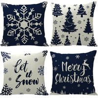 Fashion Letter Snowflake Elk Linen Pillow Cases main image 3