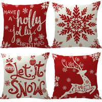 Fashion Letter Snowflake Elk Linen Pillow Cases main image 2