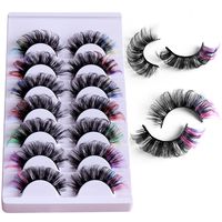 New Imitation Mink Hair Color False Eyelashes 7 Pairs Multi-layer main image 1