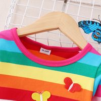 Fashion Rainbow Butterfly Cotton Girls Dresses main image 5