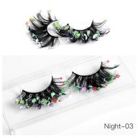 New Christmas Color False Eyelashes Luminous Fried Fur Multi-Layer Thick Curling Chemical Fiber Eyelashes Eyelash Wholesale sku image 3