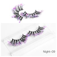 New Christmas Color False Eyelashes Luminous Fried Fur Multi-Layer Thick Curling Chemical Fiber Eyelashes Eyelash Wholesale sku image 9