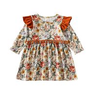 Pastoral Flower Cotton Girls Dresses sku image 3