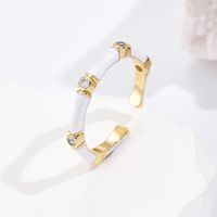 Fashion Geometric Copper Enamel Gold Plated Open Ring 1 Piece main image 1