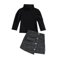 Mode Plaid Couleur Unie Filles Vêtements Ensembles main image 4